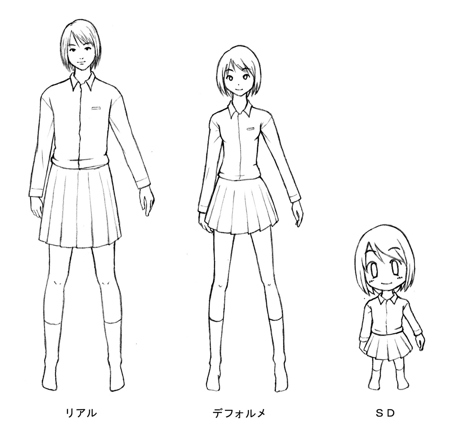 デフォルメの描き分けの画像