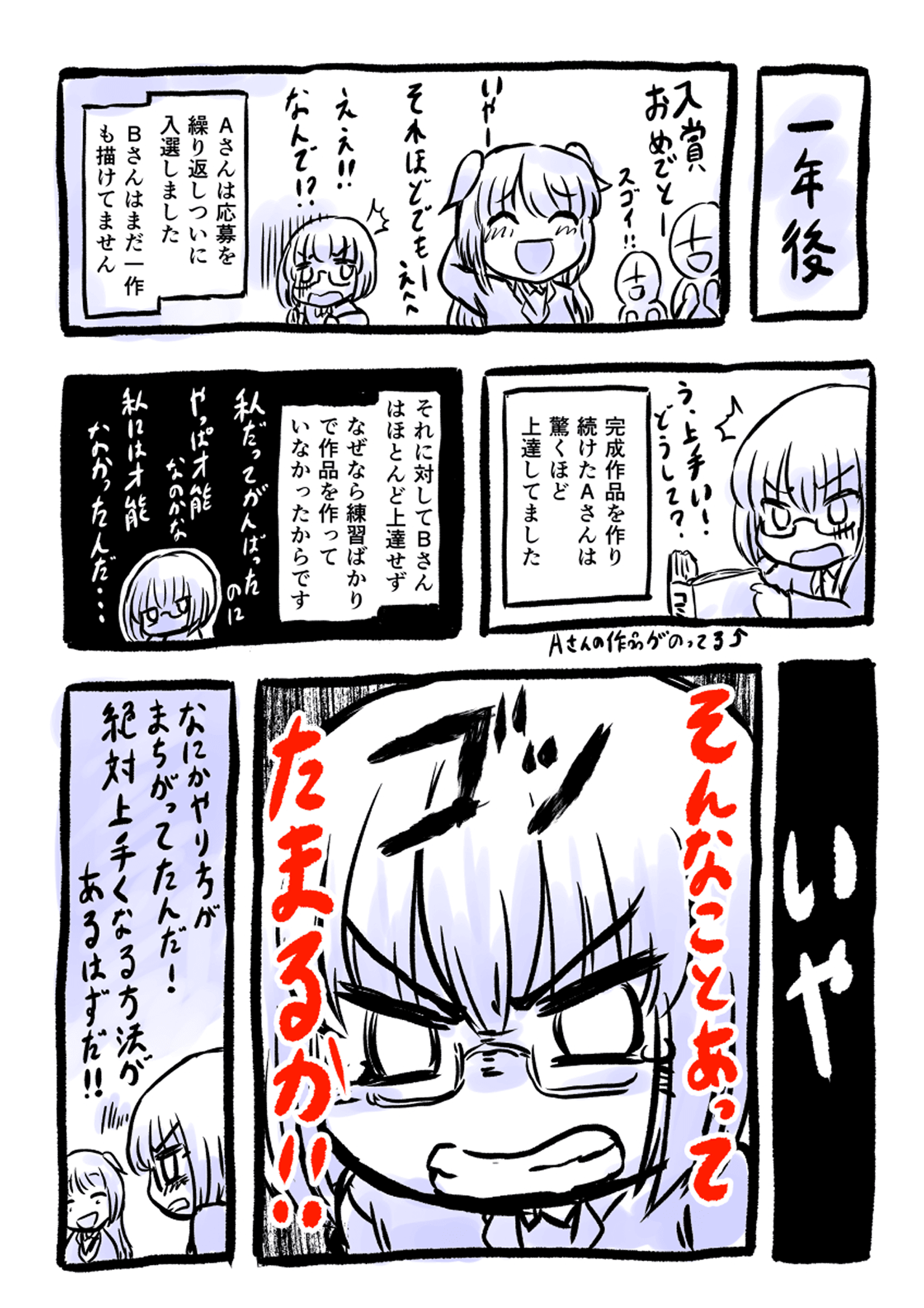 絵が上手くなったＡさんとならなかったＢさんの画像