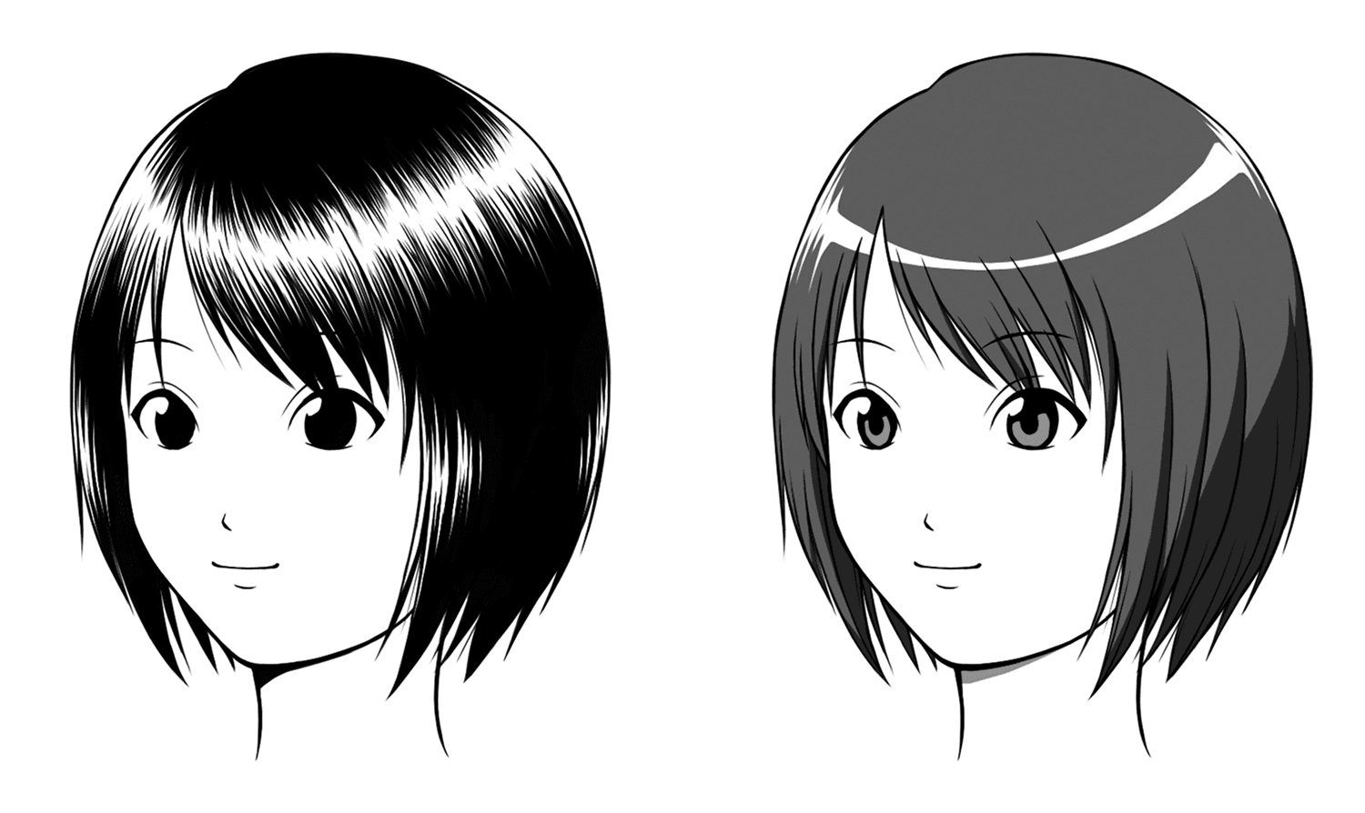 髪の描き方の画像