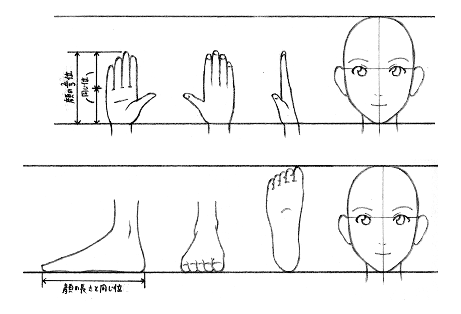 手足の描き方の画像